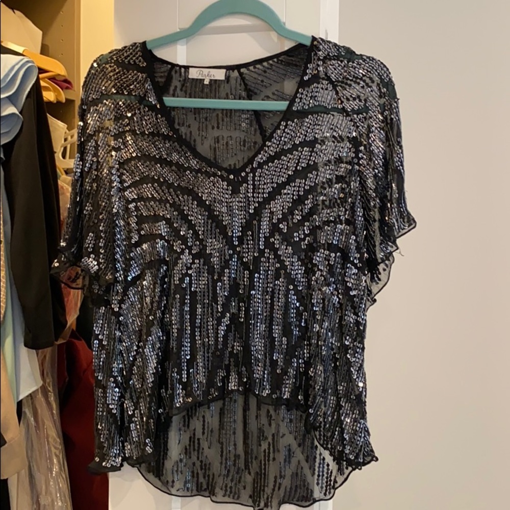 Parker size small sequined top HALF OFF!